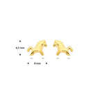 9k oorknoppen paard 6,5 mm 9K geel