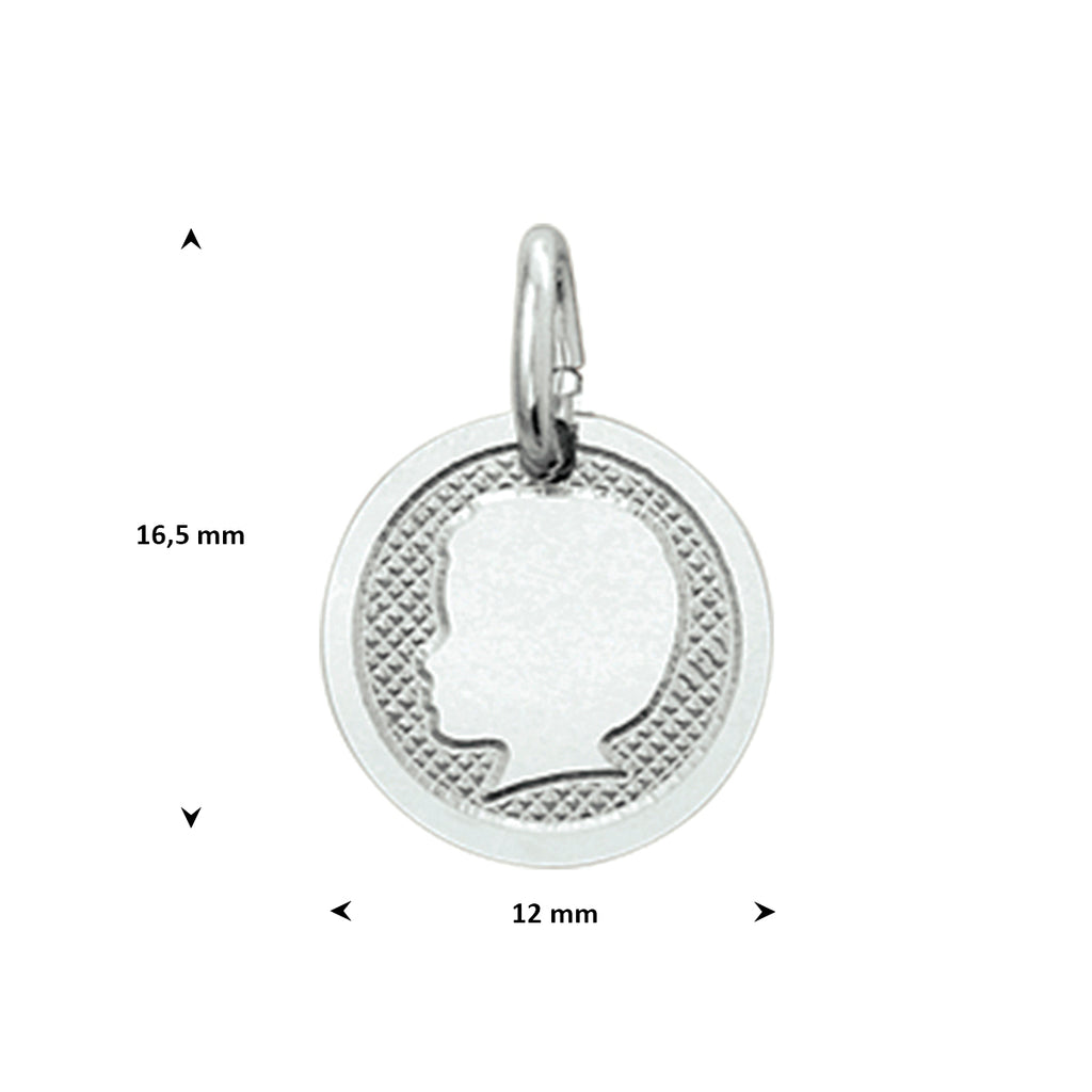 Anhänger Junge poly/matt 12 bis 16 mm Silber rhodiniert