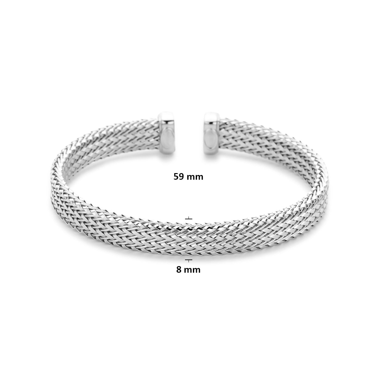Klemmband 8 mm silber rhodiniert