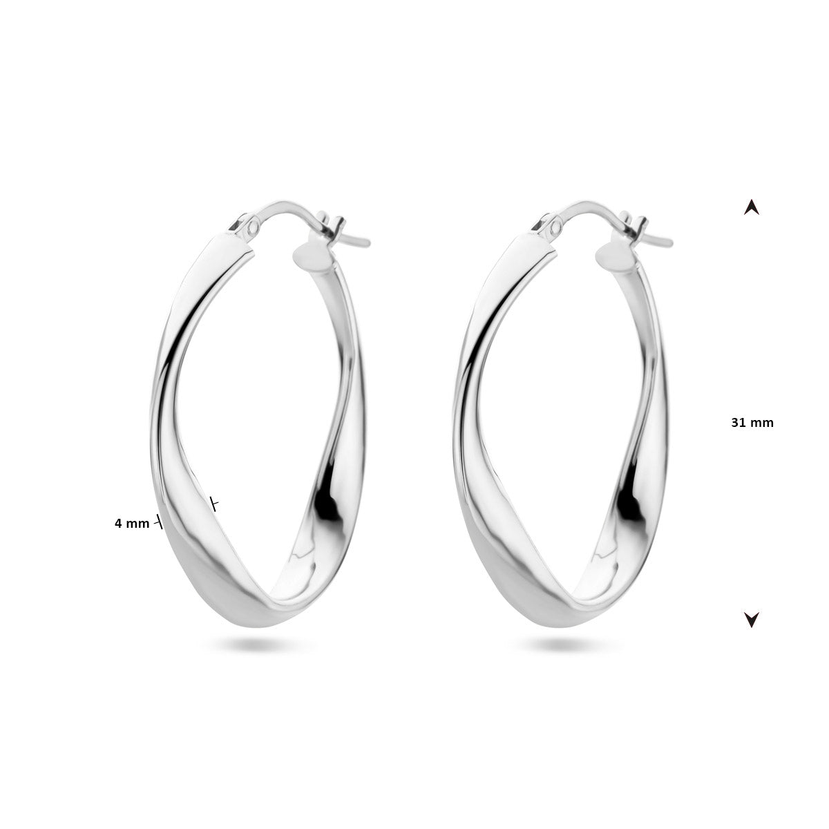 oorringen zilver gerhodineerd