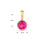 hanger met geboortesteen zirkonia 9 mm 14K geelgoud