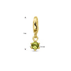 slotbedel met geboortesteen 14K geelgoud