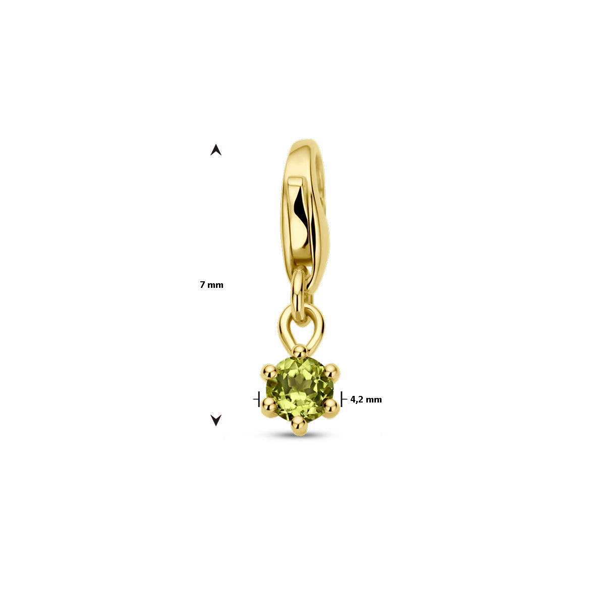 slotbedel met geboortesteen 14K geelgoud