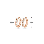 klapoorringen zirkonia 11 mm 14K roségoud