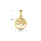 Anhänger Lebensbaum Zirkonia 14K Gelbgold
