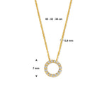 collier rondje lab grown diamant 0.08ct g vs 40 - 42 - 44 cm 14K geelgoud - rondje,bolletje,ringetje,draad
