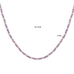 Halskette Kugeln diamantiert und violettes Glas 3,0 mm 41 + 4 cm Silber rhodiniert