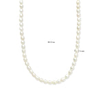 collier parels 5,0 mm 40 + 5 cm zilver gerhodineerd