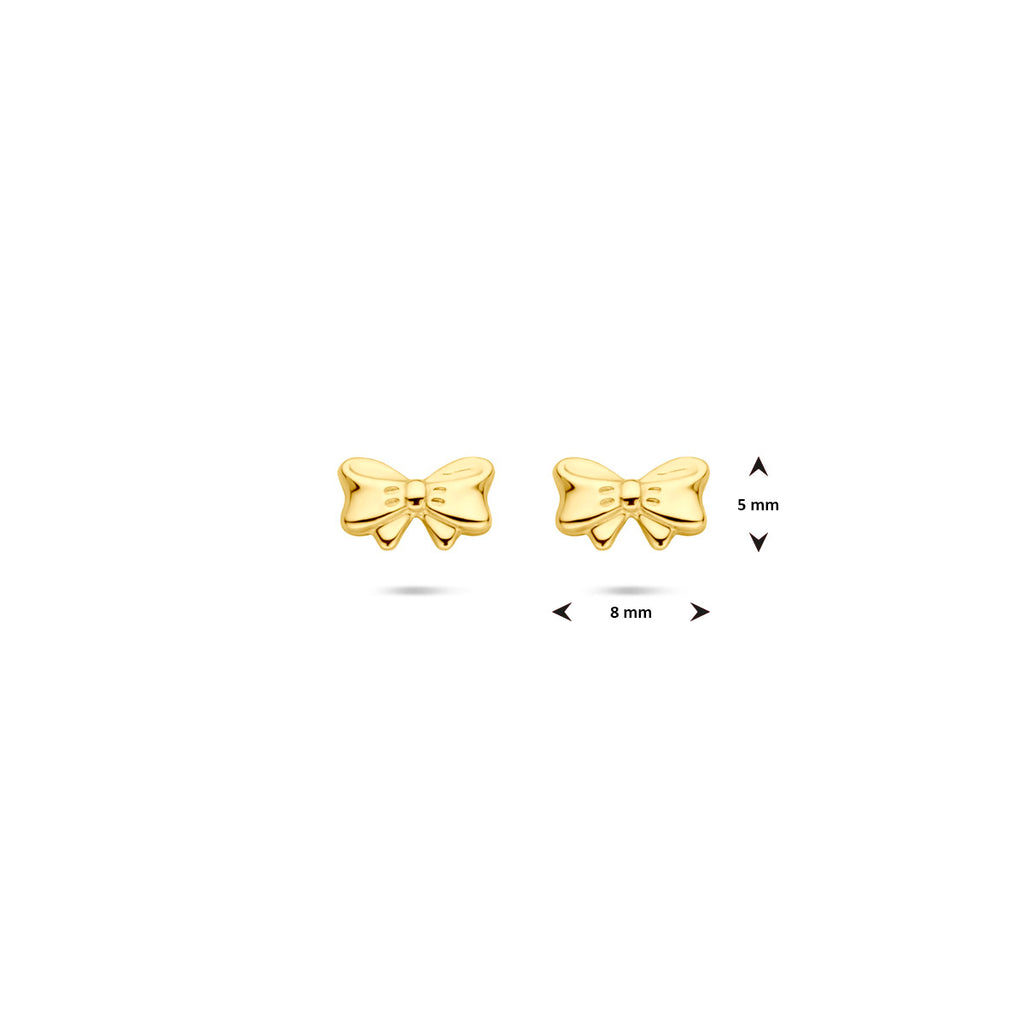 oorknoppen strik 5 mm 14K geelgoud