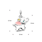 Anhänger Emaille Elefant Zirkonia 17 mm Silber rhodiniert