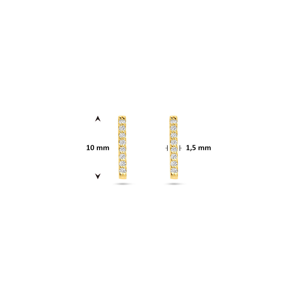 oorknoppen lab grown diamant 0.08ct (2x 0.04ct) g vs 10 mm 14K geelgoud