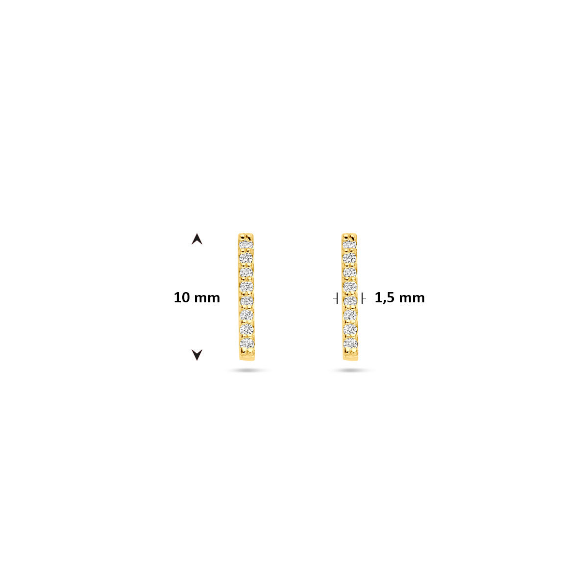 oorknoppen lab grown diamant 0.08ct (2x 0.04ct) g vs 10 mm 14K geelgoud