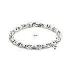 Armband Kaffeebohne 6,2 mm 19 cm Silber rhodiniert
