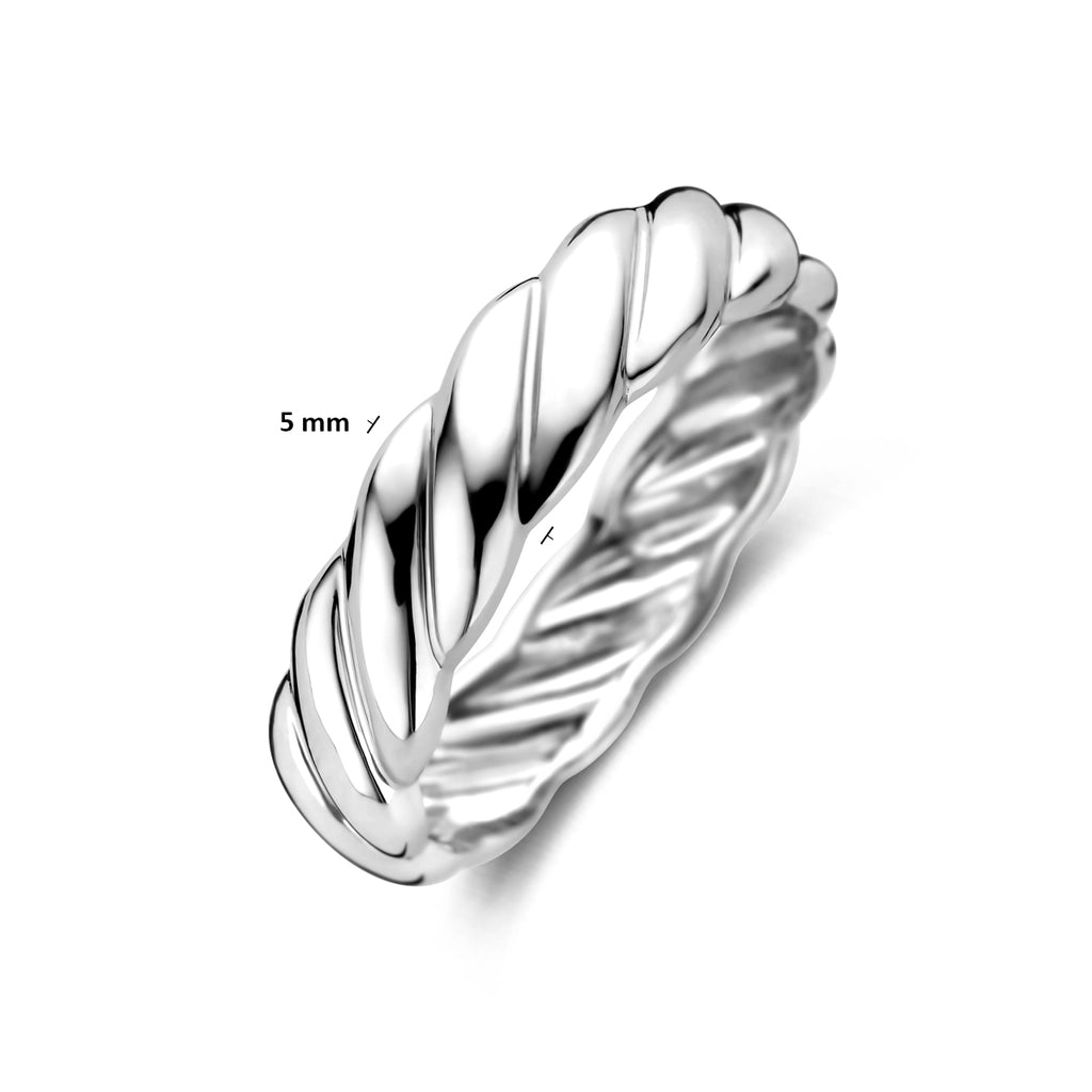 Ring gedrehtes Silber rhodiniert
