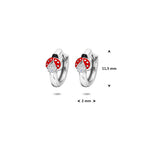Klappohrringe Marienkäfer 11,5 mm Silber rhodiniert