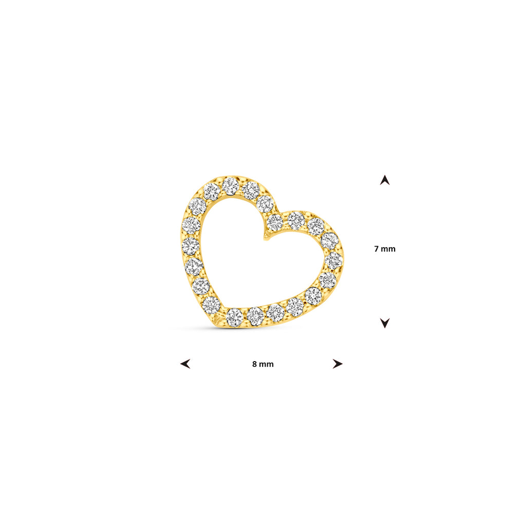 Anhänger Herz Diamant 0,06ct H SI 7 mm 14K Gelbgold