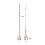 doortrekoorbellen zirkonia 70 mm 14K geelgoud