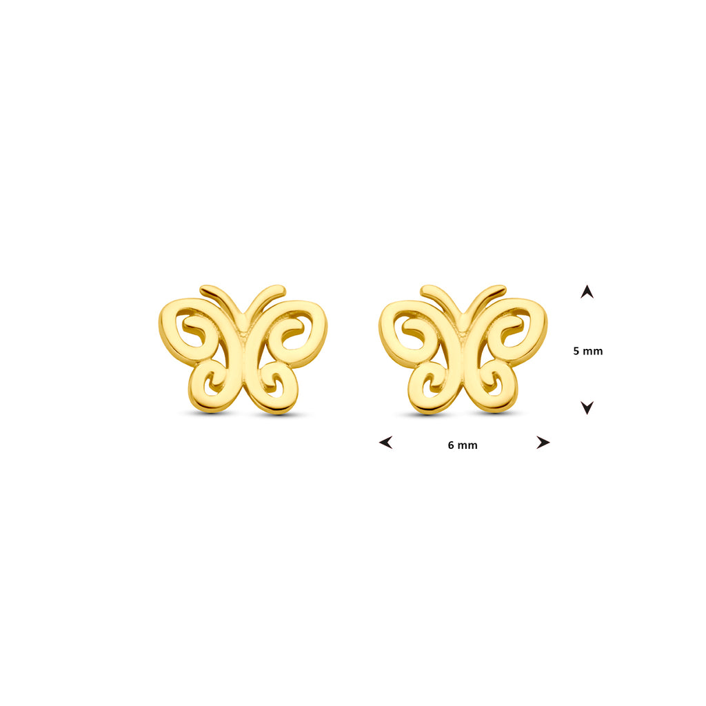 Ohrstecker Schmetterling 5,5 mm 14K Gelbgold