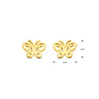 Ohrstecker Schmetterling 5,5 mm 14K Gelbgold