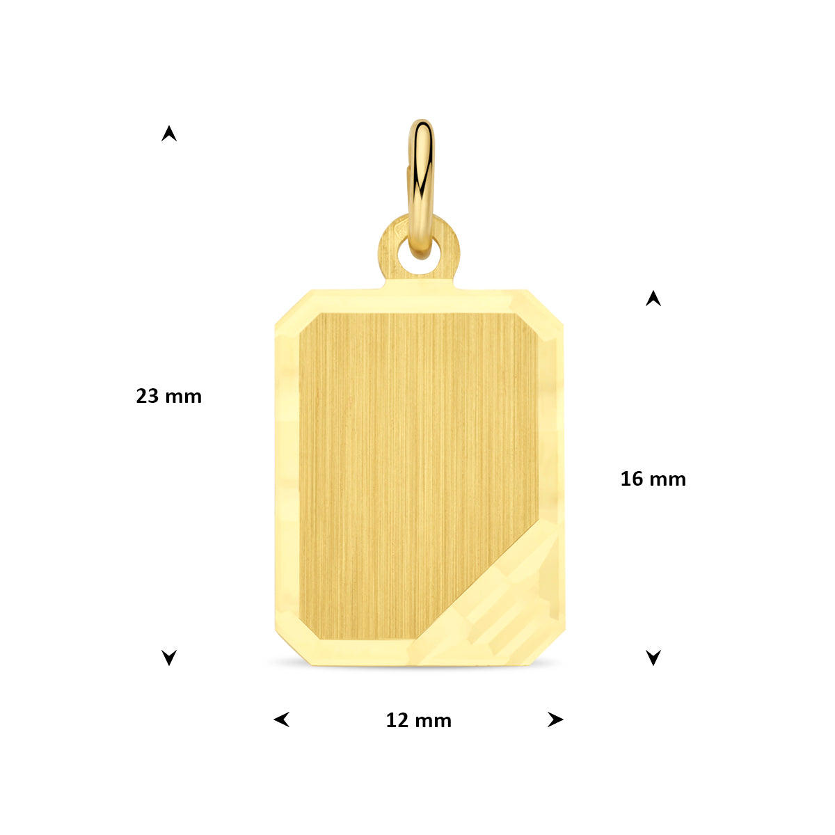 graveerhanger mat gediamanteerd 14K geelgoud