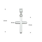 Anhänger Kreuz 15 mm Silber weiß