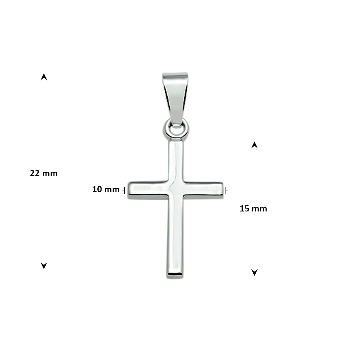 Anhänger Kreuz 15 mm Silber weiß