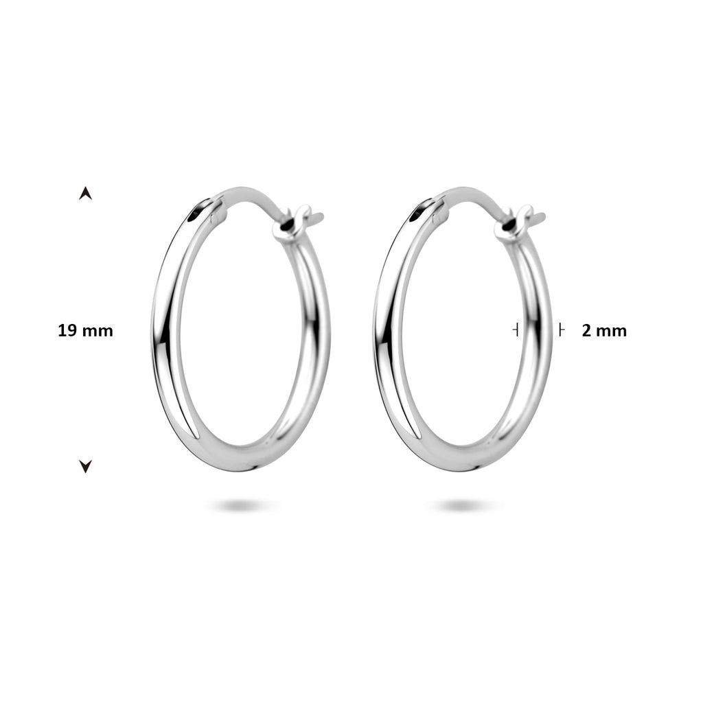 oorringen 19 mm zilver gerhodineerd