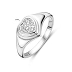 Ring Herz Zirkonia Silber rhodiniert