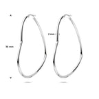 oorringen hartje 56 mm zilver gerhodineerd