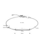 Gravurarmband Herz und Plättchen 3,5 mm 14 - 16 Silber rhodiniert