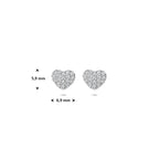 Ohrstecker Herz Zirkonia 5,9 mm Silber rhodiniert