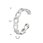 earcuff schakel 13 mm zilver gerhodineerd