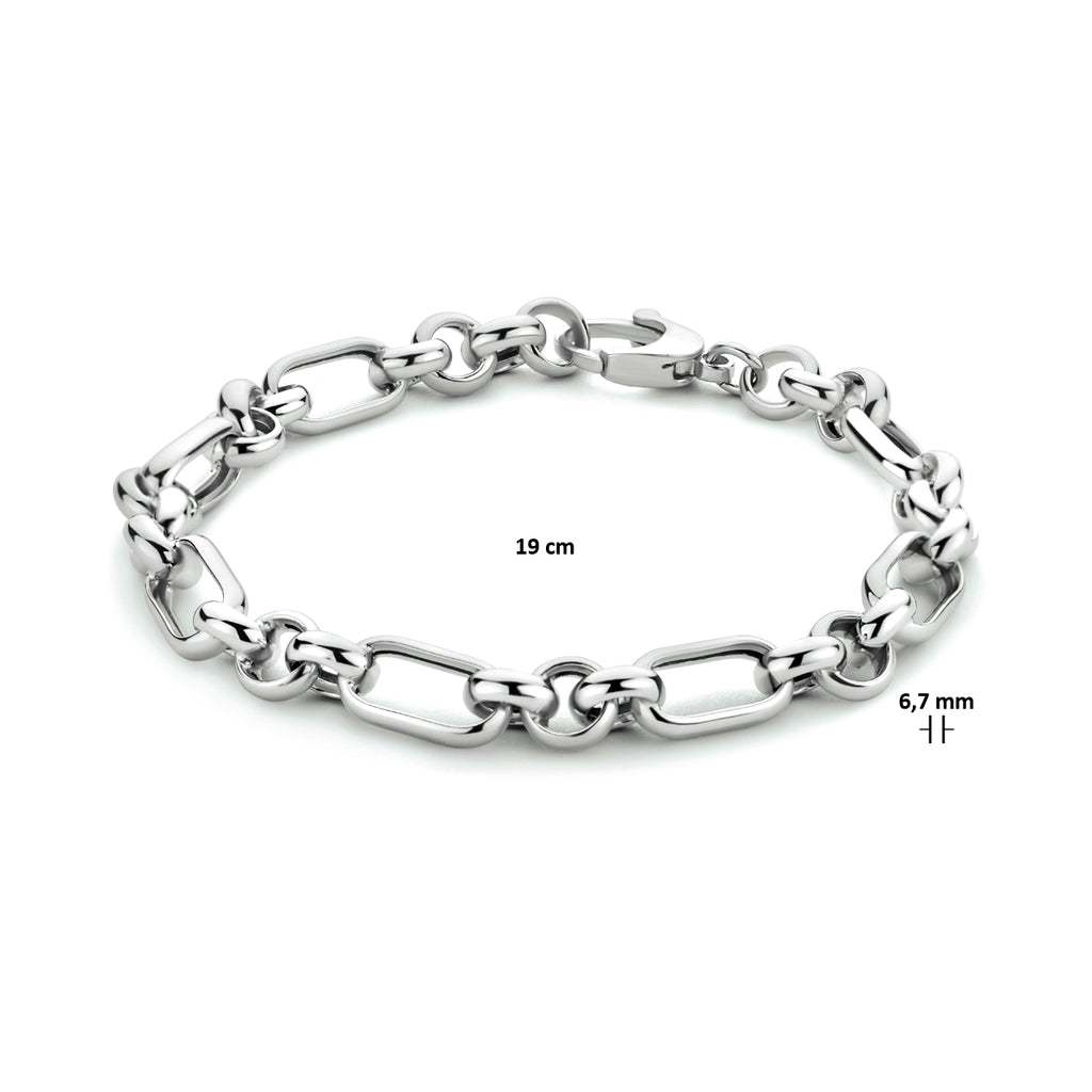 Armband Anker 6,7 mm 19 cm Silber rhodiniert
