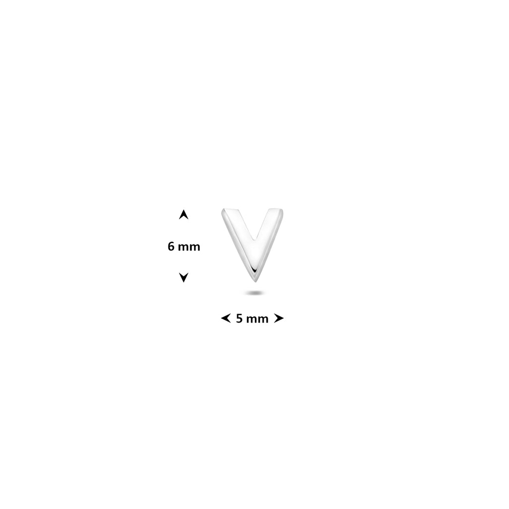 flat back piercing letter 6 mm zilver gerhodineerd
