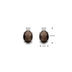 Ohrstecker Rauchquarz und Zirkonia 10,5 mm Silber rhodiniert