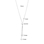 y-collier bolletjes 76 cm zilver gerhodineerd - bol