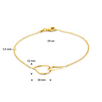 armband druppel 19 cm 14K geelgoud - druppel/komma/pegel