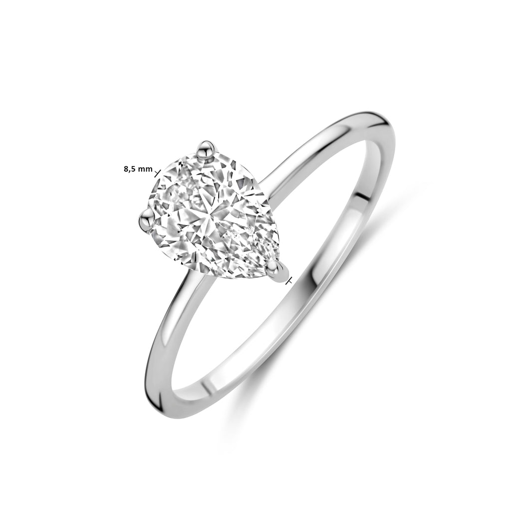 Ring Zirkonia Silber rhodiniert