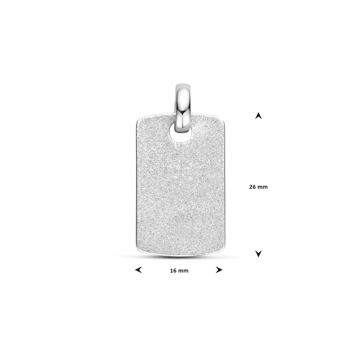 graveerhanger glitter gediamanteerd 26 mm zilver gerhodineerd