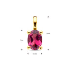 Anhänger pinker Rhodolith 12 mm 14K Gelbgold