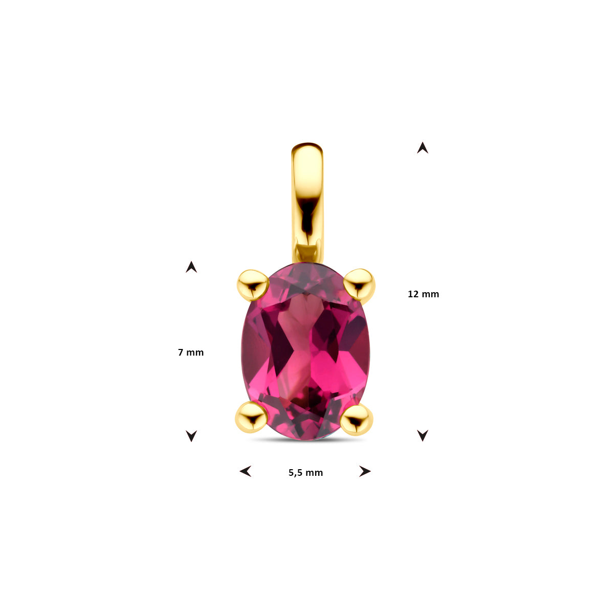 Anhänger pinker Rhodolith 12 mm 14K Gelbgold