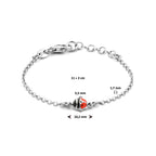 Armband Marienkäfer Emaille 11 + 2 cm Silber rhodiniert