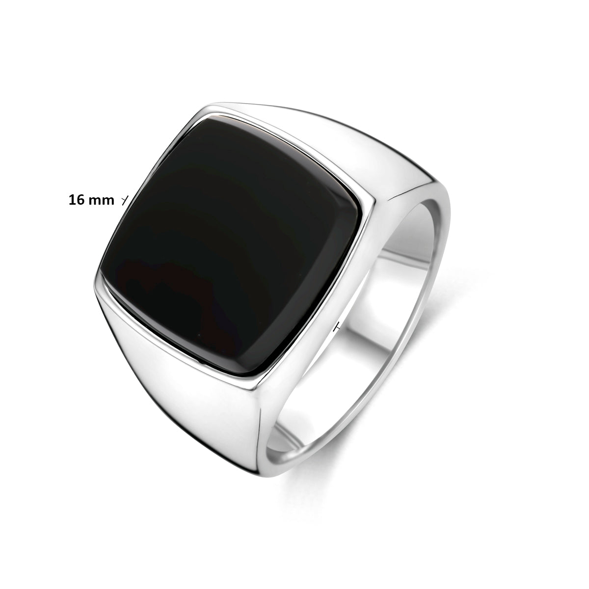 Siegelring Onyx rhodiniertes Silber