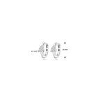 klapoorringen zirkonia 10 mm zilver gerhodineerd