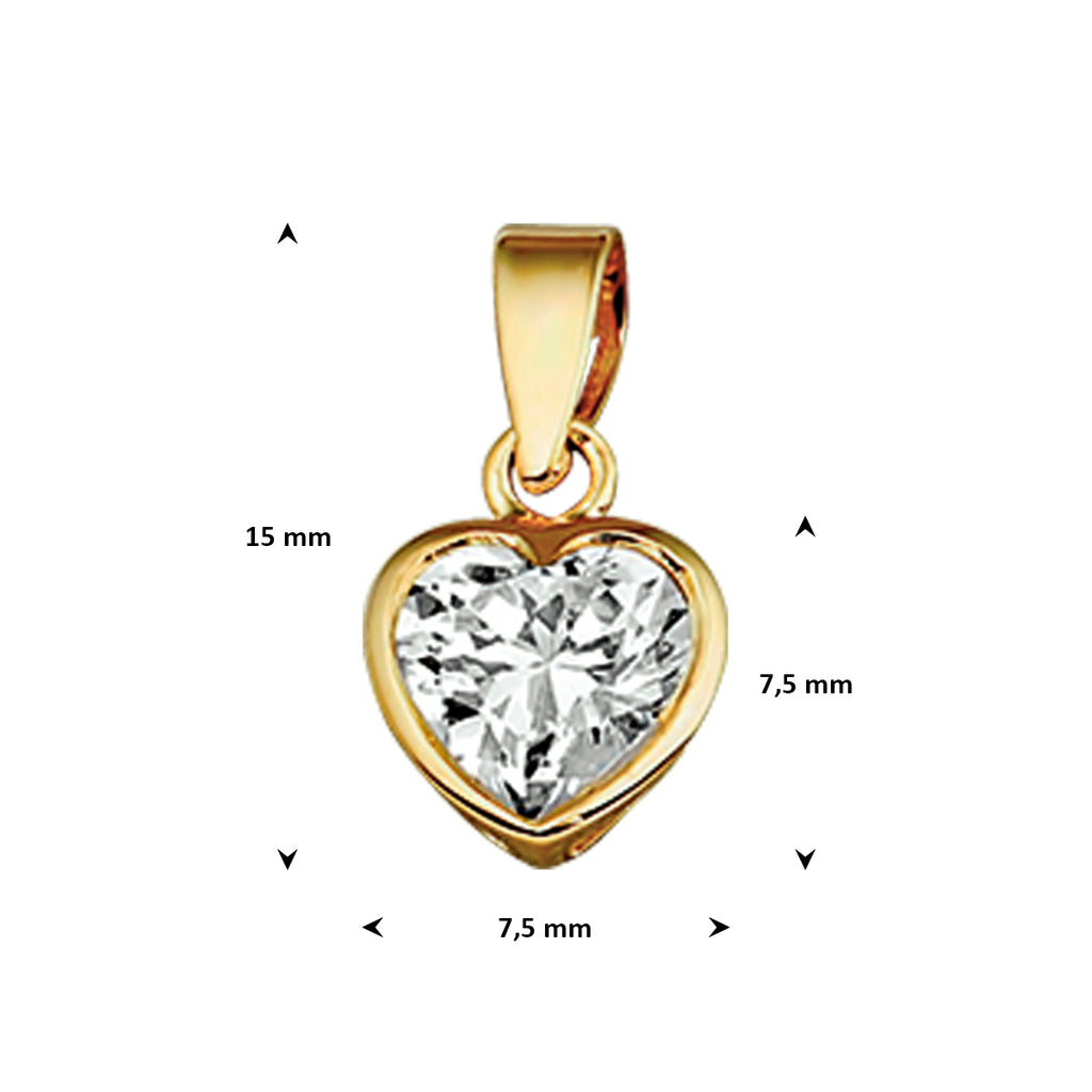 Anhänger Herz Zirkonia 14K Gelbgold