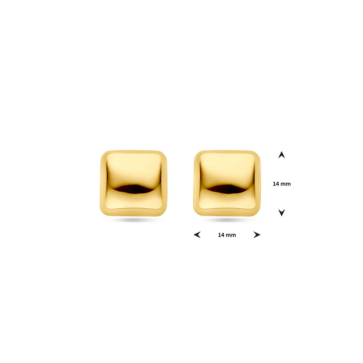 Ohrstecker 14 mm 1 Mikron vergoldet (gelb)