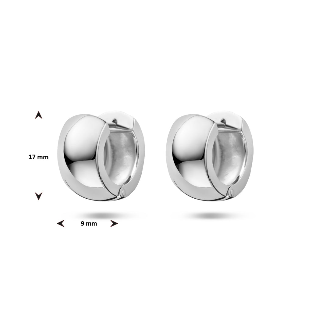 klapoorringen bol 17 mm zilver gerhodineerd