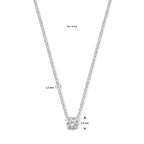 Halskette Zirkonia 41 + 4 cm Silber rhodiniert