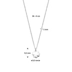collier klavertje 36 + 4 cm zilver gerhodineerd