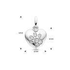 hanger hart en hondenpoot zirkonia zilver gerhodineerd